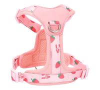 Strawberry Fruit Print Adjustable Breathable Nylon Dog Walking Harness For Yorkshire Terrier Shiba Inu Pug Chihuahua,A,XS