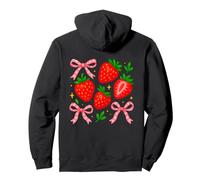 Strawberry Gingham Cottagecore Coquette Aesthetic Pullover Hoodie