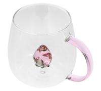 Strawberry Glass Mug with Handle, 400ml Coffee Cup for Hot Cold Drinks | Cute Design, Smooth Rim, Suitable for Juice and Mixed Drinks, for Restaurants, Offices and Afternoon Tea