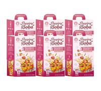 Strawberry Green Tea with Mango Popping Boba Kit (18 servings) - DIY Bubble Tea Kit | Includes Cups, Straws, Popping Boba & Syrup