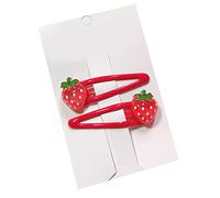 Strawberry Hair Clip, Cartoon Pattern Hair Clip, Fruit Resin Side Clip, Cute Hair Clip, Snap Handle, Gift for Toddlers, Strawberry Clips, Baby