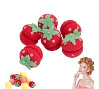 Strawberry Hair Rollers,Strawberry Heatless Curlers, Strawberries Shape Magic Hair Curlers 12/24/36 Pcs for Women, Sponge Curling for Hairiness, for Long & Short (StrawBerry,12 Pcs)