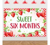 Strawberry Half Birthday Backdrop Decorations Strawberry Sweet 6 Months Background It’s My 1/2 Birthday Backdrop for Girls 1/2 Berry Sweet Half Way To One Birth Party Decor Supplies