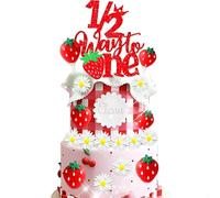 Strawberry Half Birthday Decorations It’s My 1/2 Birthday Cake Topper Strawberry 6 Moths Cake Decor Strawberry Cupcake Toppers Gender Reveal Party Supplie