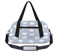 Strawberry Hamster Kids Overnight Duffle Bags for Girls Boys, Funny Hamster Lightweight Sports Gym Bag for Kids，Small Overnight Weekender Carry on Travel Bags Dance Bag, Strawberry Hamster, 18.5L x