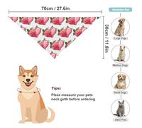 Strawberry Heart Dog Bandanas Puppy Cat Kerchief Scarf Pet Triangle Bandana for Christmas
