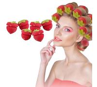 Strawberry Heatless Curlers, 2026 Strawberry Heatless Curlers For Long Hair, Magic Sponge Strawberry Hair Rollers,Easy And Comfortable Hairstyling While Sleeping (1PC,RED)