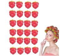 Strawberry Heatless Curlers, 2026 Strawberry Heatless Curlers For Long Hair, Magic Sponge Strawberry Hair Rollers,Easy And Comfortable Hairstyling While Sleeping (3PC,RED)