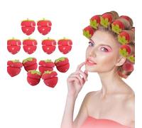 Strawberry Heatless Curlers, 2026 Strawberry Heatless Curlers For Long Hair, Magic Sponge Strawberry Hair Rollers,Easy And Comfortable Hairstyling While Sleeping (2PC,RED)