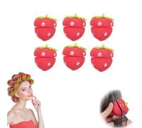 Strawberry Heatless Curlers Overnight Curlers for Medium Hair Strawberry Shape Hair Curlers for Women Sponge Heatless Hair Curler Hair Salon Home Use
