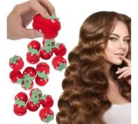 Strawberry Heatless Curlers, Strawberry Foam Rollers, Heatless Hair Curler Overnight for Long Hair & Short Hair (strawberry, 18PCS)