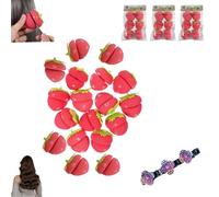 Strawberry Heatless Curlers,Strawberry Hair Curler Strawberry Sponge Foam Rollers Heatless Overnight Curls Roller Grip Automatic Self Curler for Long & Short Hair for Women(18pc)