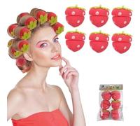 Strawberry Heatless Curlers, Strawberry Hair Curlers, Strawberry Foam Rollers, Heatless Curls Strawberries Hair Sponge Rollers Modeling Tool, Strawberry Overnight Curls for Women (1bag, one size)