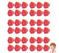 Strawberry Heatless Curlers, Strawberry Hair Rollers, Sponge Rollers for Women's Hair, Sponge Foam Rollerss Overnight Curling Tool for Women (36pc)