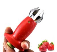 Strawberry Huller, Stainless Steel Strawberry Stem Remover with Ergonomic Red Handle, Easy to Use Kitchen Gadget for Fruit & Veg Prep