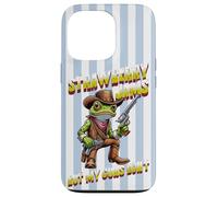 Strawberry Jams Funny Frog Cowboy Meme Blue Striped Case for iPhone 13 Pro