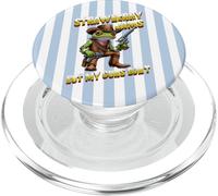 Strawberry Jams Funny Frog Cowboy Meme Blue Striped PopSockets PopGrip for MagSafe