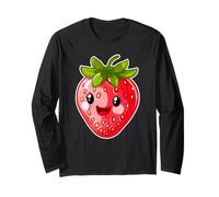 Strawberry Kawaii Happy Smile Fruit Kewpie Long Sleeve T-Shirt