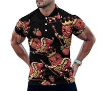 Strawberry King Mens Polo Shirts Short Sleeve Golf Shirt Casual T-Shirt Top for Work Athletic L