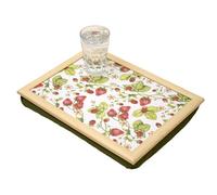 Strawberry Lap Tray 41x31cm Wood Cushioned Fruit Patch Serving Dinner Laptop Bean Bag