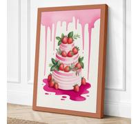 Strawberry Layer Cake Modern Canvas Wall Art Print 30x20 Inch (76 x 51 cm)