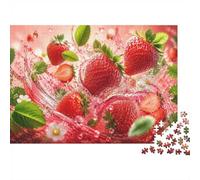 Strawberry Leaf Flower Jigsaw Puzzle, 1000 Pcs For Adults | 38x26cm Cardboard, Brain Workout, Tight Puzzle Fit, Adult Hobbyists, Stress Reduction