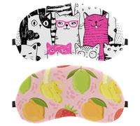 Strawberry Lemon Banana Pink Backgrond 2-Pack Light-Blocking Soft Breathable Sleep Mask Eye Masks Sleeping Mask