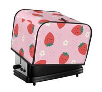 Strawberry Little White Flower 4-Slice Toaster Cover â€“ Premium Oxford Cloth Dust Cover With Full-Print Design, Splash-Resistant & Pet-Safe For Toasters, Air Fryers, And Small Kitchen Appliances