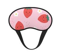 Strawberry Little White Flower Premium Eye Mask â€“ Soft Satin Sleep Mask with Full-Print Front Design, 100% Polyester Shade Eye Cover for Travel, Meditation, Yoga & Night Rest