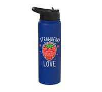 Strawberry Love Fruit Lover Fruitarian Strawberries Berry Stainless Steel Insulated Water Bottle