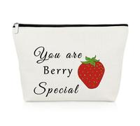 Strawberry Lover Gift Makeup Bag Strawberry Gifts for Girls Christmas Birthday Gifts Cosmetic Bag Valentine's Gifts for Her Girlfriend Wife Strawberry Themed Gifts Fruit Lover Gifts Travel Pouch