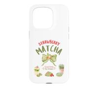 Strawberry Matcha Green Tea Lover Matcha Tea Latte Barista Case for iPhone 15 Pro