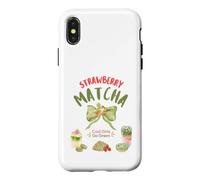 Strawberry Matcha Green Tea Lover Matcha Tea Latte Barista Case for iPhone X/XS