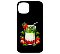 Strawberry Matcha Latte Kawaii Graphic Tea Lover Drink Case for iPhone 13