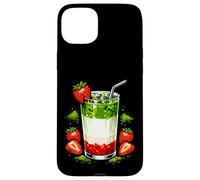 Strawberry Matcha Latte Kawaii Graphic Tea Lover Drink Case for iPhone 15 Plus