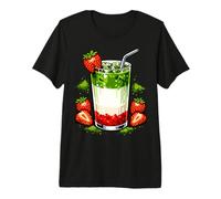 Strawberry Matcha Latte Kawaii Graphic Tea Lover Drink Premium T-Shirt
