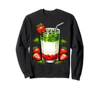 Strawberry Matcha Latte Kawaii Graphic Tea Lover Drink Sweatshirt