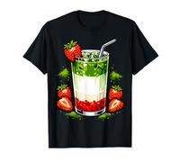 Strawberry Matcha Latte Kawaii Graphic Tea Lover Drink T-Shirt
