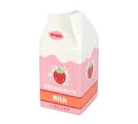 Strawberry Milk Carton Flower Vase | Cute Home Decor Accent