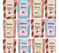 Strawberry Milkshake, Sour Col la, Fizzy Bottles Flavoured Mixed Dates Bags 125g - New Treat That Combines The Soft Texture of Dates - (9 x Mixed Bags)