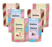 Strawberry Milkshake, Sour Col la, Fizzy Bottles Flavoured Mixed Dates Bags 125g - New Treat That Combines The Soft Texture of Dates - (6 x Mixed Bags)
