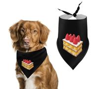 Strawberry Mille Feuille Cute Dog Bandana Triangle Adjustable Washable