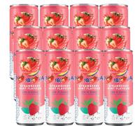 Strawberry & Mint Flavour Soft Drink 250ml - Refreshing Probiotic Tea Beverage -Lpt (12 x Cans)