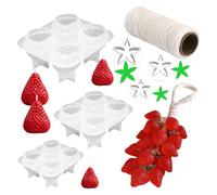 Strawberry Molds for Soap Making - Silicone Candle Making Mold,Ice Cube Mould,for Resin Craft Cake Decoration Chocolate Ice Cube Plaster Ornament Dessert Home Apartment Holiday Party Favors
