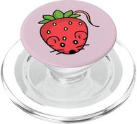 Strawberry Mouse Cute Fruit Animal Pun Art | Fun Sweet Berry PopSockets PopGrip for MagSafe
