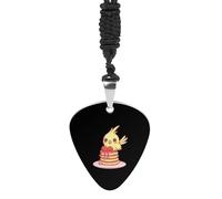 Strawberry Muffin Yellow Cockatiel Fashion Guitar Picks Necklace Music Jewellery Personalized Pendant
