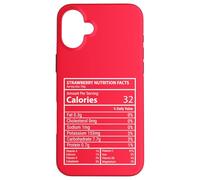 Strawberry Nutrition Facts Funny Fruit Label Design Case for iPhone 16 Plus