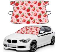 Strawberry On Pink, Car Windshield Cover, Protective Windscreen Cover - Snow Ice Sun UV Dust Water Resistant - Fit for Most Cars