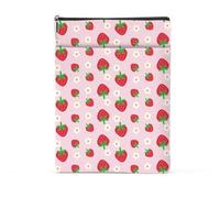 Strawberry Pattern Book Lovers Gifts Waterproof Book Sleeve Book Pouch Book Protector with Zipper and Front Pocket BookCover Case for Women Girl Grandma Mom Book Accessories Book Club Gifts