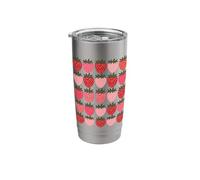 Strawberry Pattern Fruitarian Berry Strawberries Fruit Lover Stainless Steel Insulated Tumbler